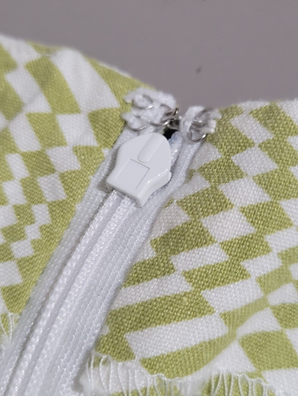 WAYF Green White Retro Checkerboard Flare Trouser Pants Size XS Linen Rayon - Picture 7 of 9